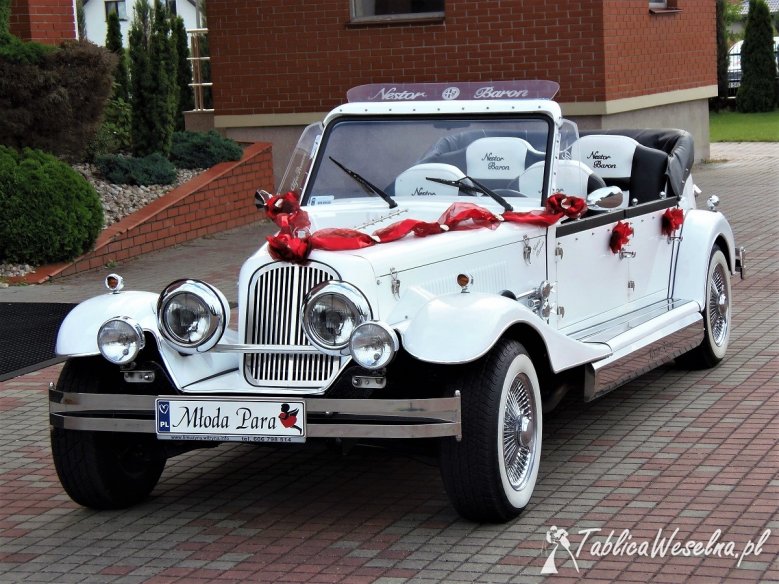 Luxusowe samochody RETRO do ślubu Zabytkowe auta na wesele Kabriolet Excalibur ślub Nestor Baron Spider