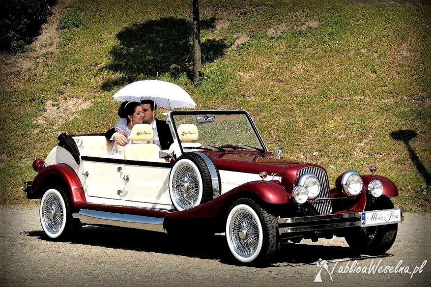 Retro auto Zabytkowy kabriolet do ślubu Alfa Romeo Nestor Baron Spider Excalibur do ślubu Wynajem aut