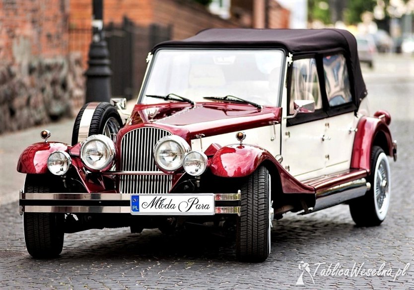 Kabriolet zabytkowy samochód na ślub Auto RETRO na wesele Wypożyczalnia limuzyn ślubnych weselnych Nestor