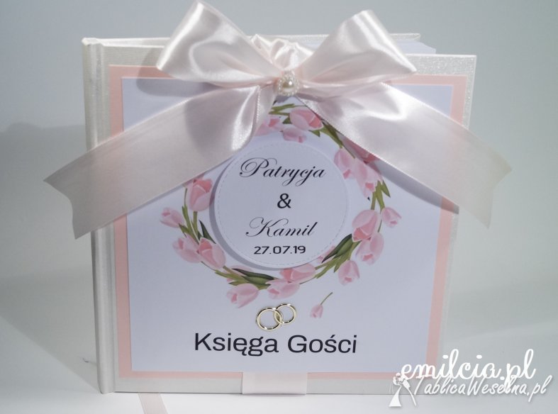 Emilcia.pl Księga Gości - Album kolor Róż, Biel, Zieleń Ślub Wedding Wesele, Komunia, Chrzest 