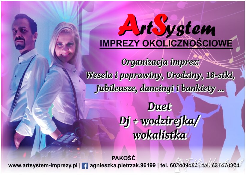 Duet dj i wokalistka/wodzirejka- ArtSystem