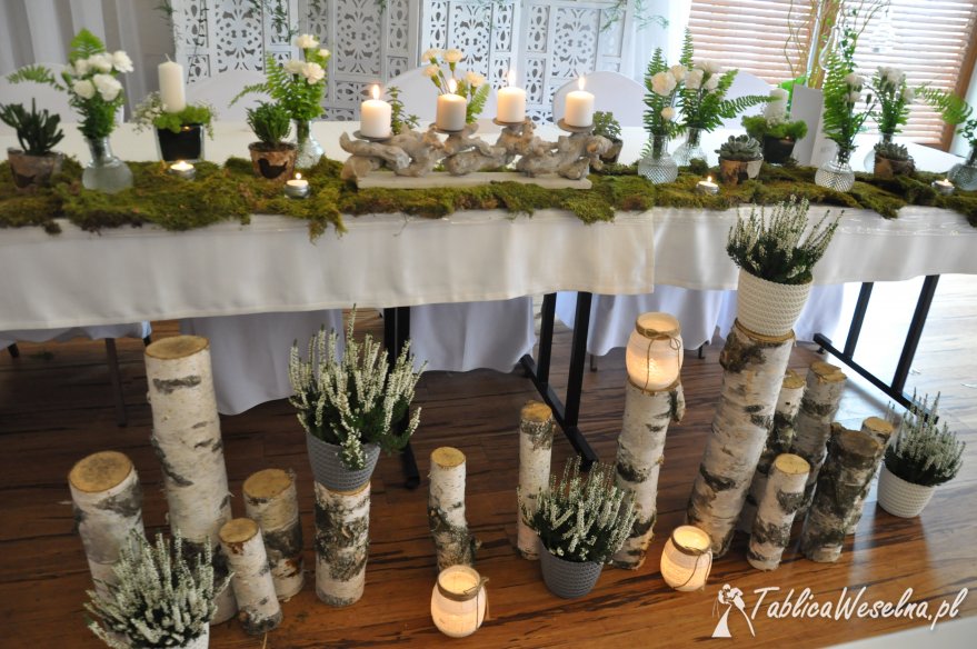 Dekoracja sali weselnej - oprawa florystyczna ślubu i wesela , dekorowanie, aranżacje kwiatowe 