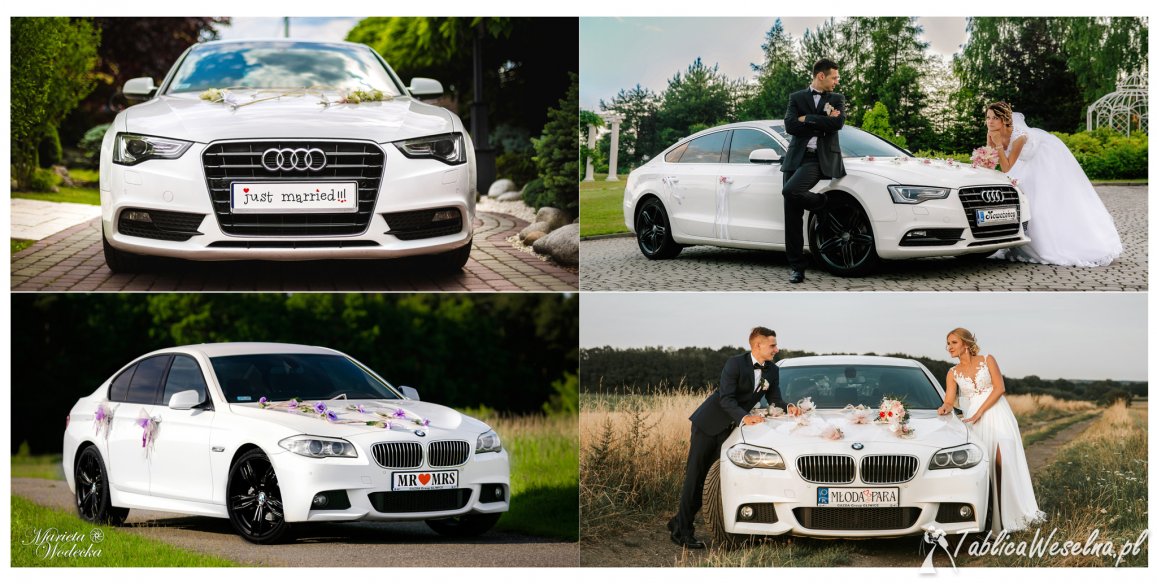  Fotografia ślubna, fotograf na ślub wesele Rybnik śląsk, wynajem Auta Samochodu Białe Audi A5 BMW 5 