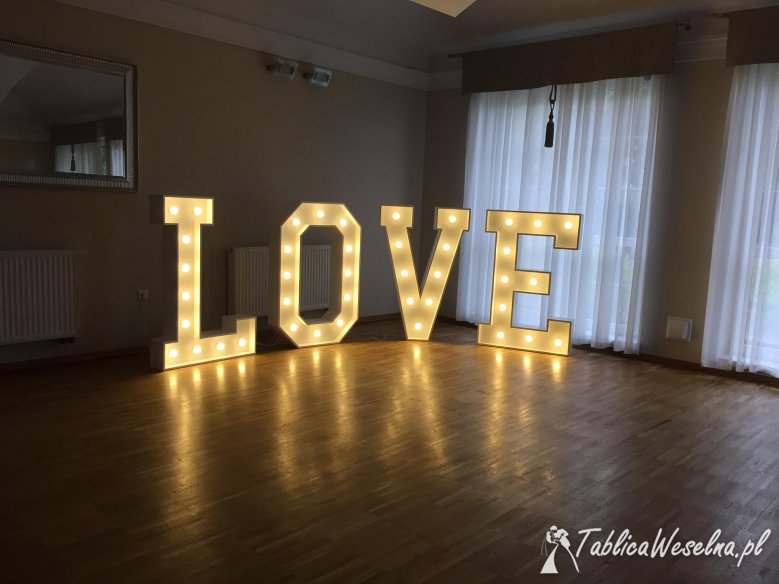 Napis LOVE led wesele 2019 wolne terminy